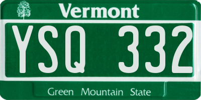 VT license plate YSQ332
