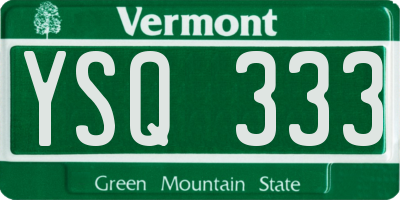 VT license plate YSQ333