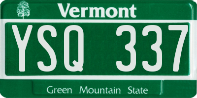VT license plate YSQ337