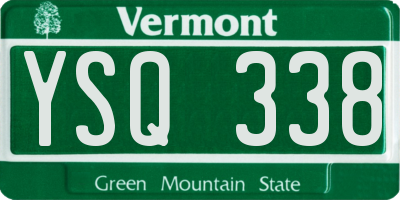 VT license plate YSQ338