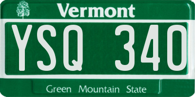 VT license plate YSQ340