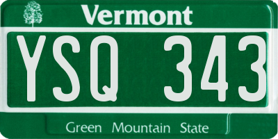 VT license plate YSQ343