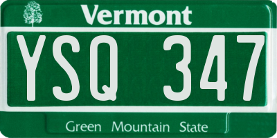 VT license plate YSQ347
