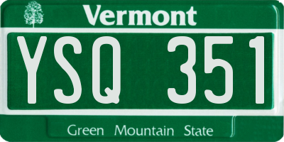 VT license plate YSQ351