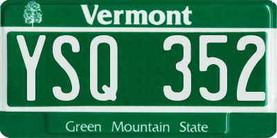 VT license plate YSQ352