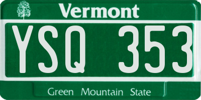 VT license plate YSQ353