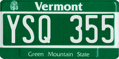 VT license plate YSQ355