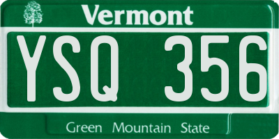 VT license plate YSQ356