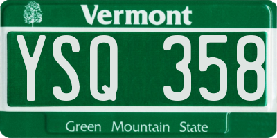 VT license plate YSQ358