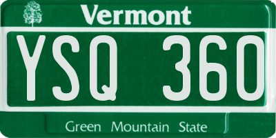 VT license plate YSQ360