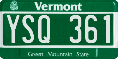 VT license plate YSQ361