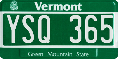 VT license plate YSQ365
