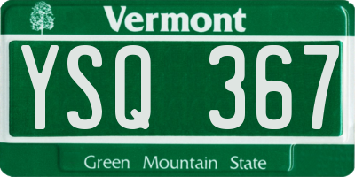 VT license plate YSQ367