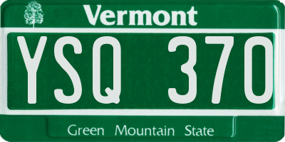 VT license plate YSQ370