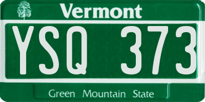 VT license plate YSQ373