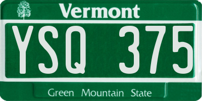 VT license plate YSQ375