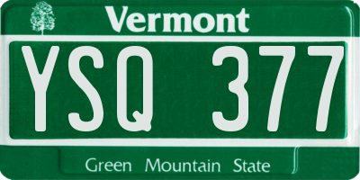 VT license plate YSQ377