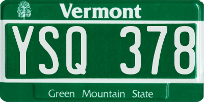 VT license plate YSQ378