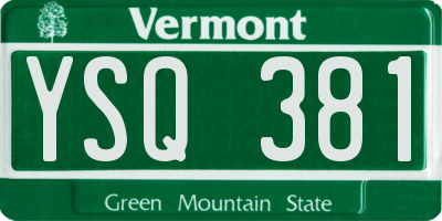 VT license plate YSQ381