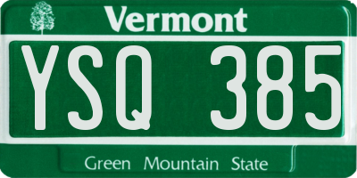 VT license plate YSQ385