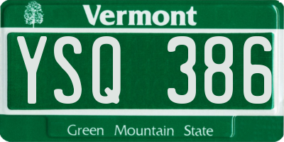 VT license plate YSQ386
