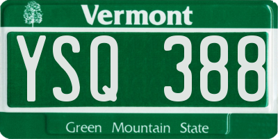 VT license plate YSQ388