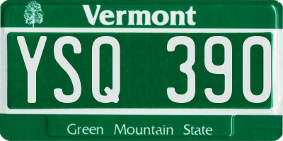 VT license plate YSQ390