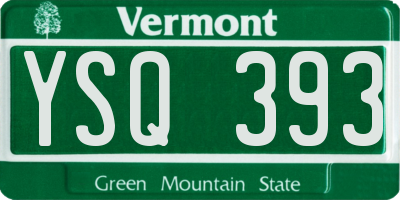 VT license plate YSQ393