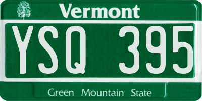 VT license plate YSQ395