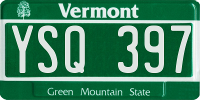 VT license plate YSQ397