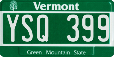 VT license plate YSQ399