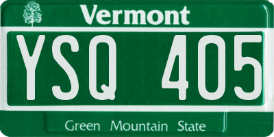 VT license plate YSQ405