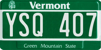 VT license plate YSQ407