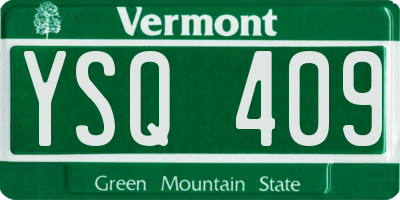 VT license plate YSQ409