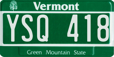 VT license plate YSQ418