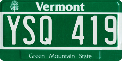 VT license plate YSQ419