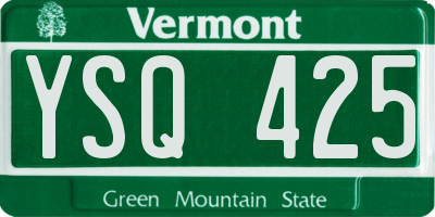 VT license plate YSQ425