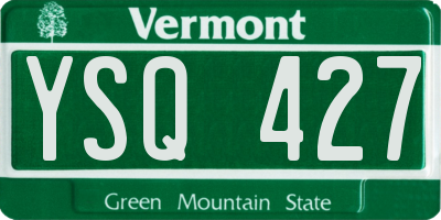 VT license plate YSQ427
