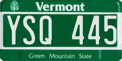VT license plate YSQ445