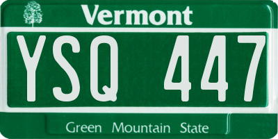 VT license plate YSQ447