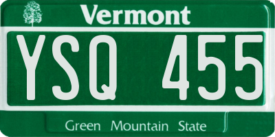 VT license plate YSQ455