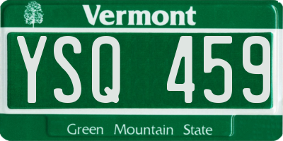 VT license plate YSQ459