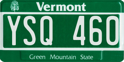 VT license plate YSQ460