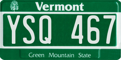 VT license plate YSQ467