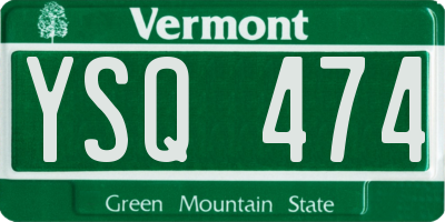 VT license plate YSQ474