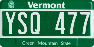 VT license plate YSQ477