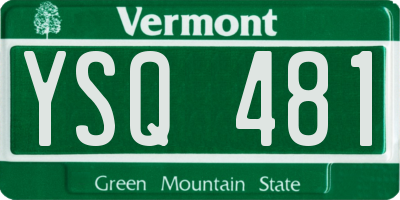 VT license plate YSQ481