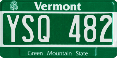 VT license plate YSQ482