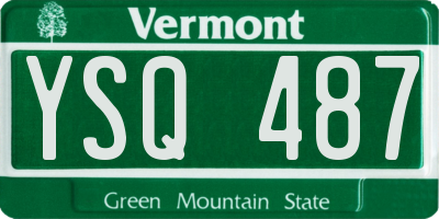 VT license plate YSQ487