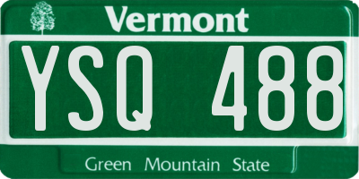 VT license plate YSQ488